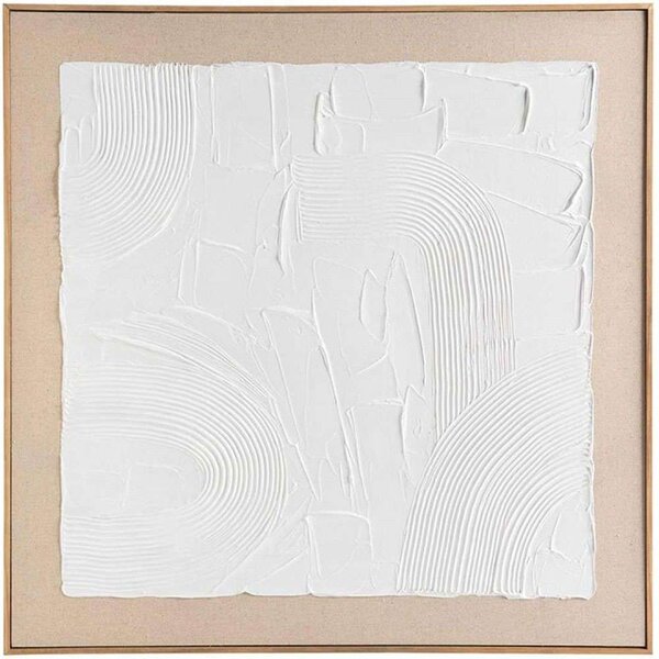 Πίνακας Καμβάς Abstract Alaska AH-AX24051 80x80cm Natural-White Andrea House