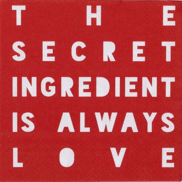 Χαρτοπετσέτα The Secret Ingredient (Σετ 20Τμχ) RD0017436 33x33cm Red-White Raeder