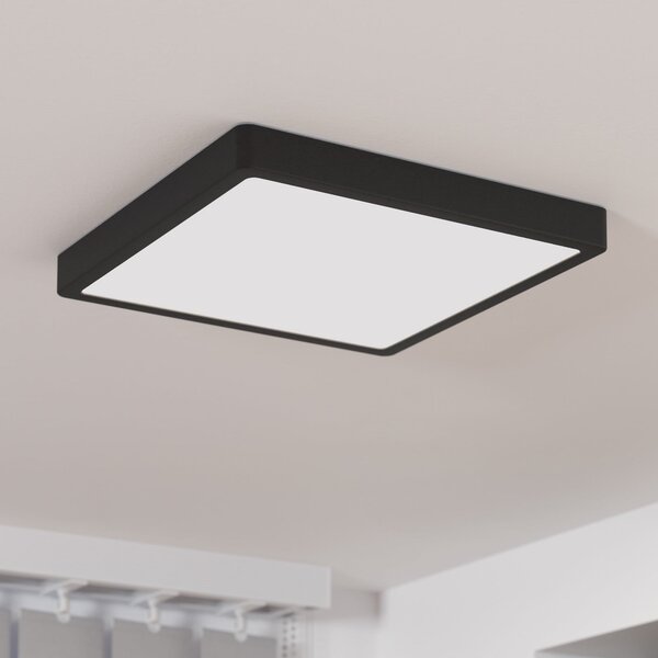 EGLO Φωτιστικό οροφής Fueva 5 IP44 μαύρο 3.000 K 28x28cm, Μαύρο, Μπάνιο, Μέταλλο, σύγχρονο