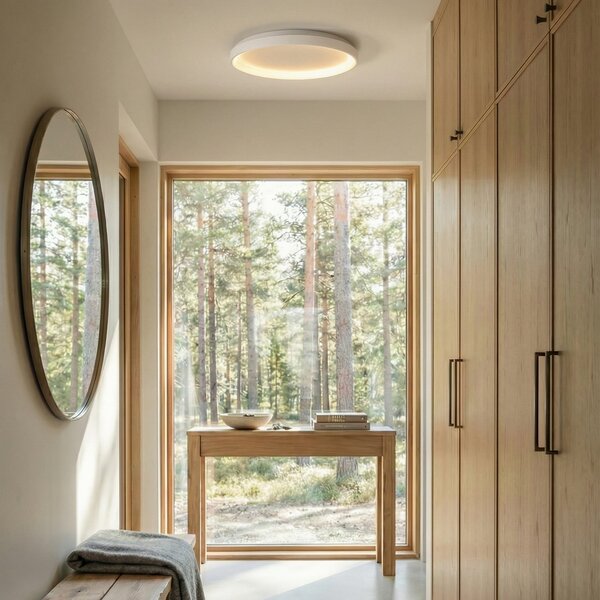 Arcchio Φωτιστικό οροφής LED Vivy, Ø 58 cm, λευκό, μέταλλο, ρυθμιζόμενος, Λευκό, Κουζίνα, Μέταλλο, σύγχρονο