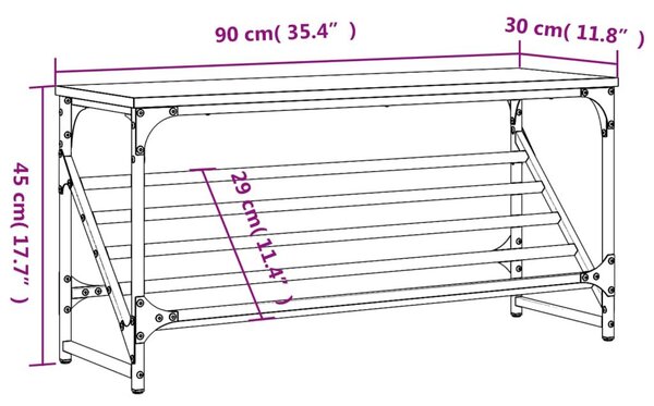 Παπουτσοθήκη Sonoma Δρυς 90 x 30 x 45 εκ. Επεξεργασμένο Ξύλο - Καφέ