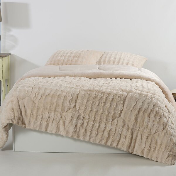 Γούνινο Κουβερτοπάπλωμα Μονό (170x240) Silk Fashion Burble Cream