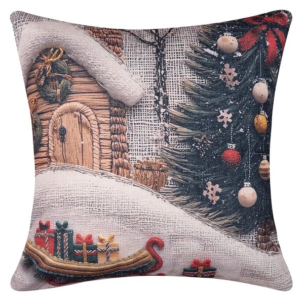 Χριστουγεννιάτικη Μαξιλαροθήκη (45x45) Silk Fashion ks2026-14