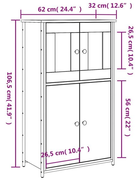 Ντουλάπι Καπνιστή Δρυς 62x32x106,5 εκ. από Επεξεργασμένο Ξύλο - Καφέ