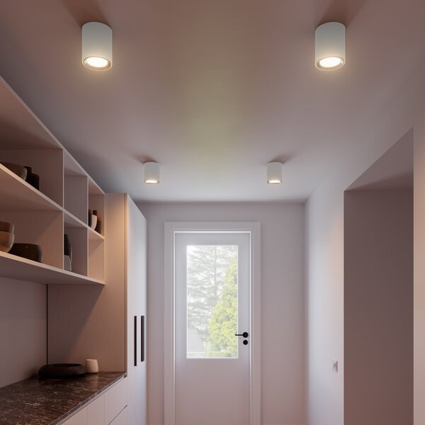 Nordlux LED σποτ οροφής Landon Smart, λευκό, ύψος 14 cm, ρυθμιζόμενος, Λευκό, Σαλόνι / τραπεζαρία, Μέταλλο