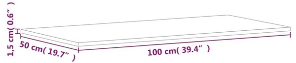 Πάγκος Μπάνιου 100 x 50 x 1,5 εκ. από Μασίφ Ξύλο Οξιάς - Καφέ