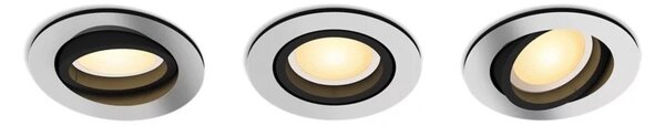 Philips-ΣΕΤ 3xLED Χωνευτό φωτιστικό οροφής dimming Hue MILLISKIN 1xGU10/4,2W/230