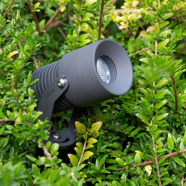 EVN Προβολέας κήπου Merlo LED με ακίδα εδάφους, 3.000K, 10W, Μαύρο, Μέταλλο, σύγχρονο