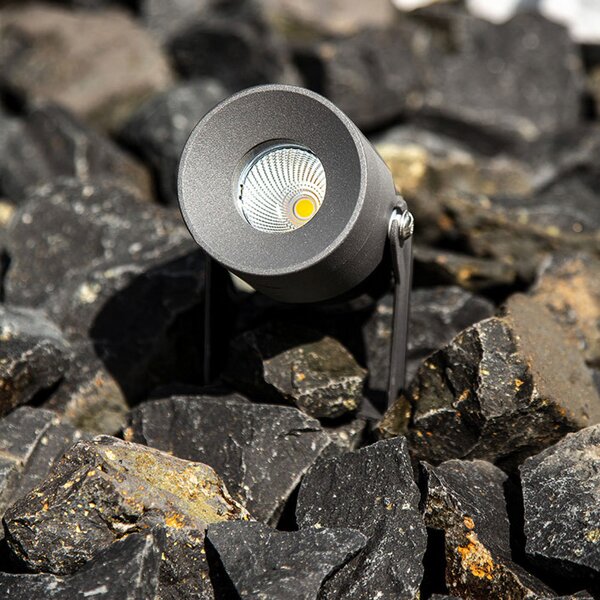 EVN Προβολέας κήπου Merlo LED με ακίδα εδάφους, 3.000K, 10W, Μαύρο, Μέταλλο, σύγχρονο
