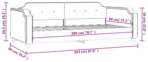 Καναπές Κρεβάτι Κρεμ 80 x 200 εκ. Υφασμάτινος - Κρεμ