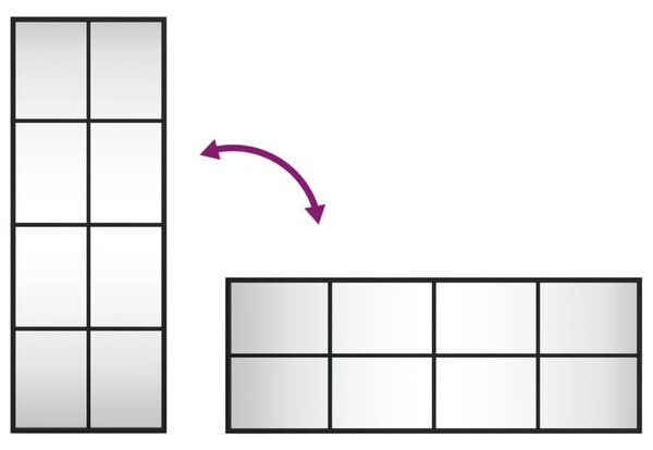 Καθρέφτης Ορθογώνιος Μαύρος 30 x 80 εκ. από Σίδερο - Μαύρο