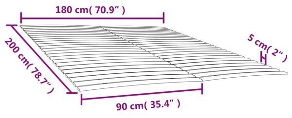 Τελάρα Κρεβατιού με 48 Σανίδες 2 Τεμ. 90x200 εκ. - Καφέ