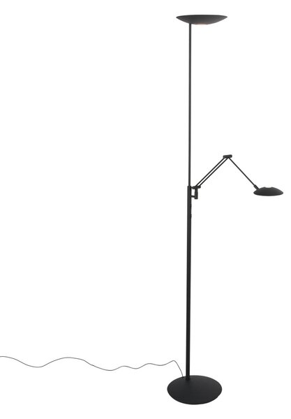 Steinhauer Φωτιστικό οροφής LED Daphne 2 +, φως ανάγνωσης, μαύρο, CCT, τηλεχειριστήριο, ρυθμιζόμενος, Μαύρο, Σαλόνι / τραπεζαρία, Μέταλλο, σύγχρονο, Φως ανάγνωσης