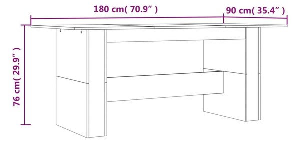 Τραπεζαρία Γκρι Sonoma 180 x 90 x 76 εκ. από Επεξεργασμένο Ξύλο - Γκρι