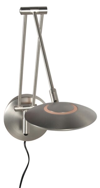 Steinhauer Φωτιστικό τοίχου LED Zenith 2 με βραχίονα, χάλυβας, CCT, μέταλλο, βύσμα, ρυθμιζόμενος, Μεταλλικό, Σαλόνι / τραπεζαρία, Μέταλλο, σύγχρονο