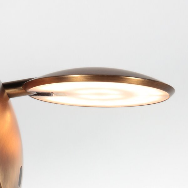 Steinhauer Φωτιστικό τοίχου LED Zenith 2, χάλκινο, CCT, μέταλλο, βύσμα, ρυθμιζόμενος, Μπρούτζινο / Αντικέ ορείχαλκου, Σαλόνι / τραπεζαρία, Μέταλλο, σύγχρονο, Στρογγυλό τοίχο