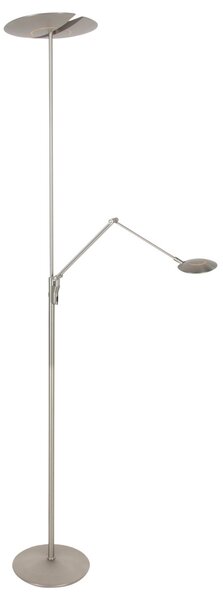 Steinhauer Λάμπα δαπέδου LED Zenith 2, χάλυβας, λάμπα ανάγνωσης, CCT, τηλεχειριστήριο, ρυθμιζόμενος, Μεταλλικό, Σαλόνι / τραπεζαρία, Μέταλλο, σύγχρονο, Φως ανάγνωσης