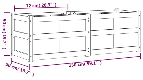 Ζαρντινιέρα Καφέ Κεριού 150 x 50 x 50 εκ. από Μασίφ Ξύλο Πεύκου - Καφέ