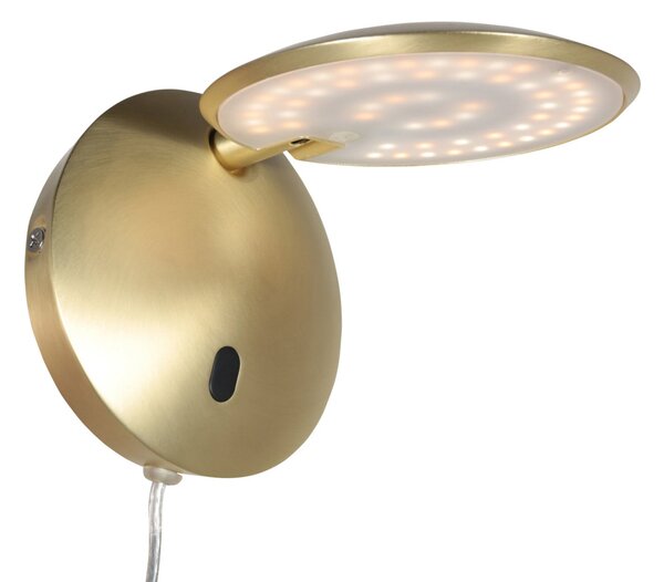 Steinhauer Επιτοίχια λάμπα LED Zenith 2, χρώμα ορείχαλκου, CCT, μέταλλο, βύσμα, ρυθμιζόμενος, Χρυσό / Ορείχαλκου, Σαλόνι / τραπεζαρία, Μέταλλο, σύγχρονο, Στρογγυλό τοίχο