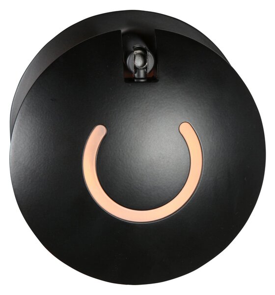 Steinhauer Φωτιστικό τοίχου LED Zenith 2, μαύρο, CCT, μέταλλο, βύσμα, ρυθμιζόμενος, Μαύρο, Σαλόνι / τραπεζαρία, Μέταλλο, σύγχρονο, Στρογγυλό τοίχο