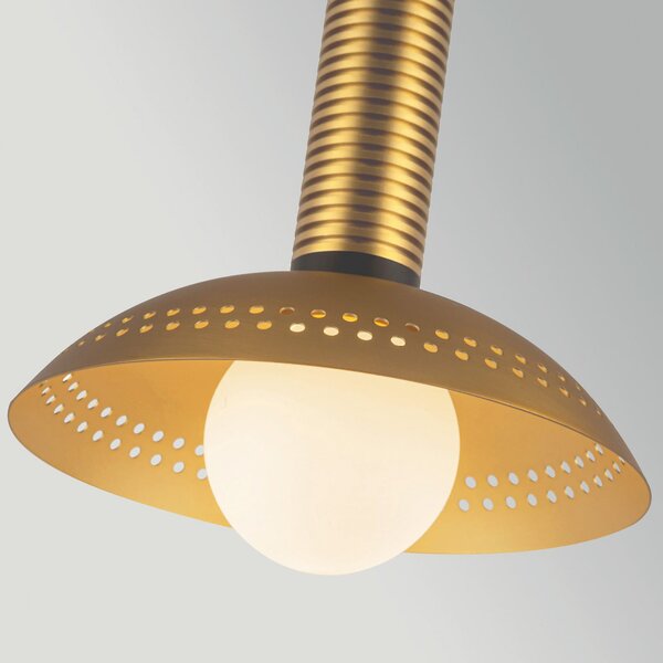 Elstead Κρεμαστό φωτιστικό LED Arden, χρυσό, Ø 15 cm, μέταλλο, με δυνατότητα ρύθμισης, ρυθμιζόμενος, Χρυσό / Ορείχαλκου, Σαλόνι / τραπεζαρία, Αλουμίνιο, σύγχρονο