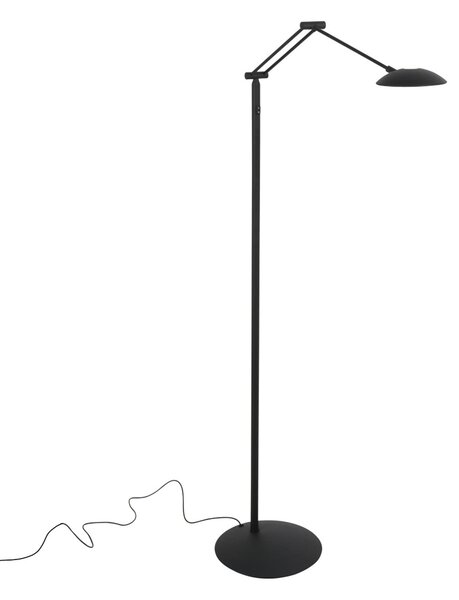 Steinhauer Λάμπα δαπέδου LED Daphne 2, 1 φωτιστικό, μαύρη, CCT, τηλεχειριστήριο, ρυθμιζόμενος, Μαύρο, Σαλόνι / τραπεζαρία, Μέταλλο, σύγχρονο