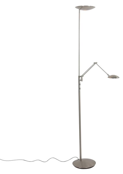 Steinhauer Φωτιστικό οροφής LED Daphne 2 +, φως ανάγνωσης, ατσάλι, CCT, τηλεχειριστήριο, ρυθμιζόμενος, Μεταλλικό, Σαλόνι / τραπεζαρία, Μέταλλο, σύγχρονο, Φως ανάγνωσης
