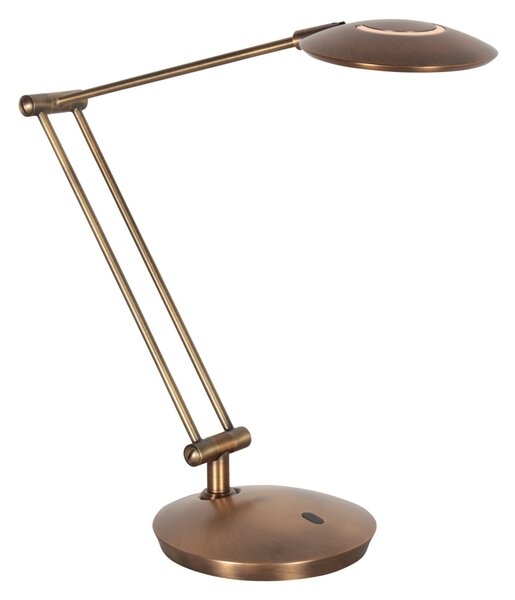 Steinhauer Λάμπα γραφείου LED Zenith 2, χάλκινη, CCT, τηλεχειριστήριο, ρυθμιζόμενος, Μπρούτζινο / Αντικέ ορείχαλκου, Μελέτη / Γραφείο, Μέταλλο, σύγχρονο