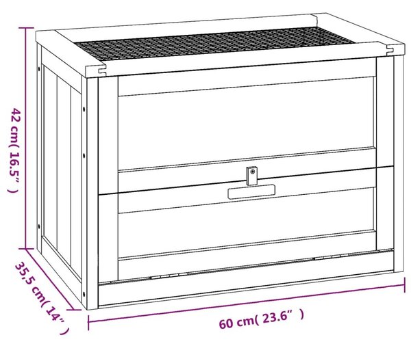 Κλουβί Χάμστερ 60 x 35,5 x 42 εκ. από Μασίφ Ξύλο Ελάτης - Καφέ