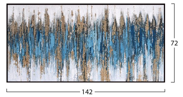 ΠΙΝΑΚΑΣ ΤΟΙΧΟΥ ABSTRACT (ΜΠΛΕ) HM4574.02 ΜΕ ΚΟΡΝΙΖΑ ΜΑΥΡΗ-ΚΑΜΒΑΣ 142x4.5x72Υεκ