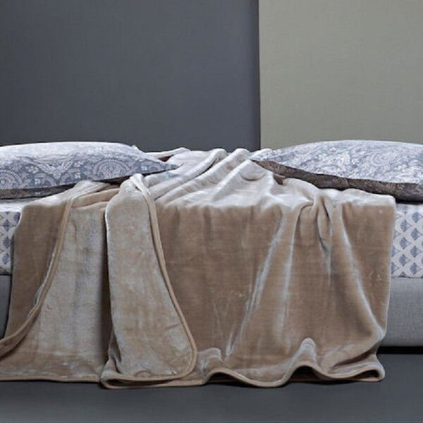 Κουβέρτα Βελουτέ Υπέρδιπλη (220x240) Kentia Loft Notte 26 Ecru
