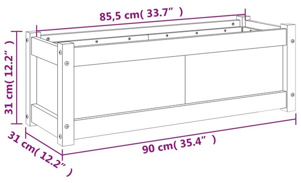 Ζαρντινιέρα Καφέ Κεριού 90 x 31 x 31 εκ. από Μασίφ Ξύλο Πεύκου - Καφέ