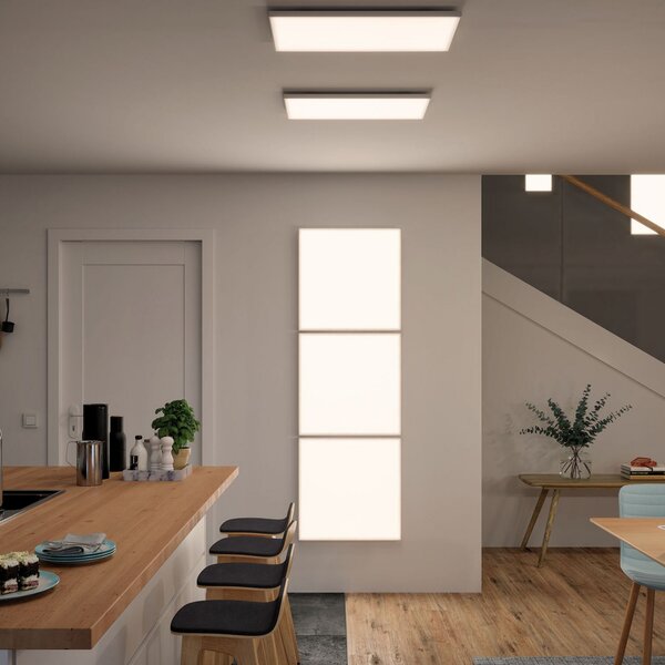 Paulmann Velora LED πάνελ 3-step-dim, 59.5x59.5 cm, ρυθμιζόμενος, Λευκό, Σαλόνι / τραπεζαρία, Μέταλλο, σύγχρονο