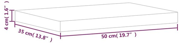 Επιφάνεια Κοπής 50x35x4 εκ. από Μασίφ Ξύλο Οξιάς - Καφέ