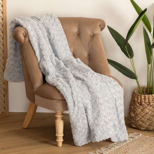 Γούνινη Κουβέρτα Καναπέ (120x160) A-S Boucle L.Grey 131501B