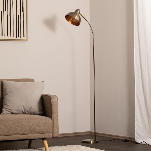 Opviq Λάμπα δαπέδου Varzan, χρυσό, μέταλλο, ύψος 162 cm, E27, Χρυσό / Ορείχαλκου, Σαλόνι / τραπεζαρία, Μέταλλο, Ελεύθερος κατακόρυφος προβολέας