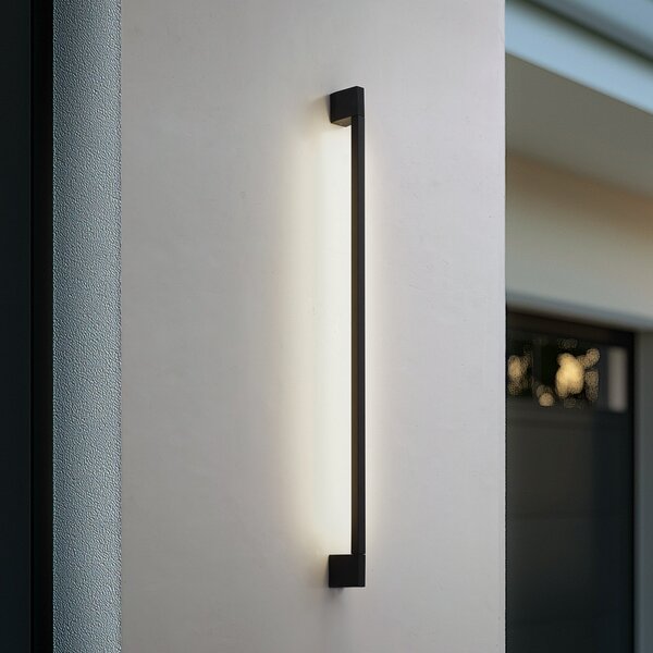 Lindby LED απλίκα Neano, 120cm, μαύρο, μέταλλο, IP54, Μαύρο, Αλουμίνιο, σύγχρονο