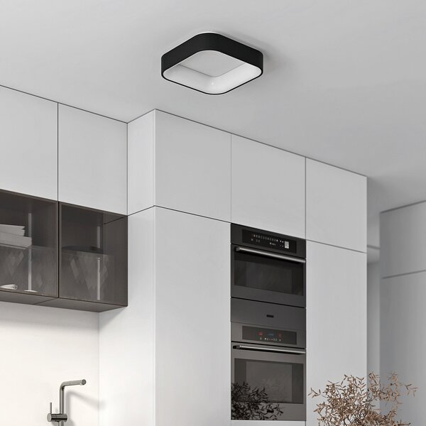 Arcchio Φωτιστικό οροφής LED Aleksi, 45 x cm, μαύρο, CCT, ρυθμιζόμενος, Μαύρο, Κουζίνα, Μέταλλο, σύγχρονο