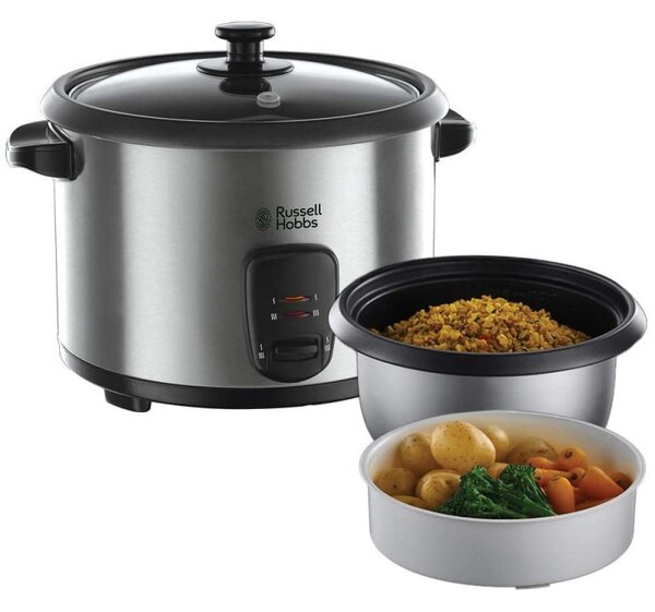 Βραστήρας ρυζιού Russell Hobbs Cook @ Home 19750-56, 700W, 1,8 l, Επιλογή διατήρησης της θερµότητας, Σώμα από ανοξείδωτο ατσάλι