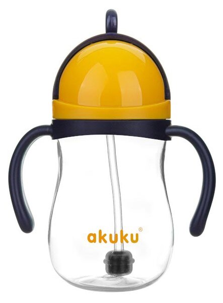 Ποτήρι Εκπαιδευτικό 280ml Με Καλαμάκι Akuku Navy Blue/Yellow A0165