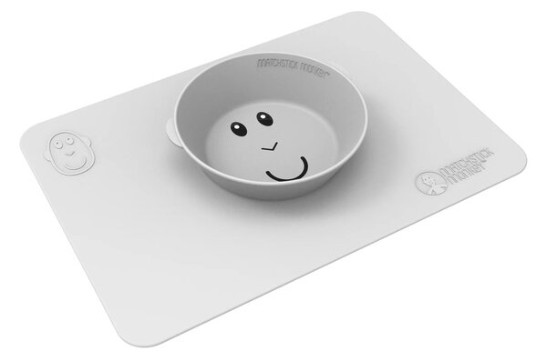 Δίσκος Εκπαίδευσης Φαγητού Matchstick Monkey Anti-Slip Bowl Cool Grey