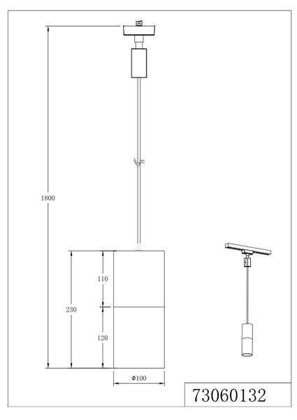 Φωτιστικό Κρεμαστό Trio Lighting DUOLINE 73060132 Μαύρο Ματ (Black Mat)