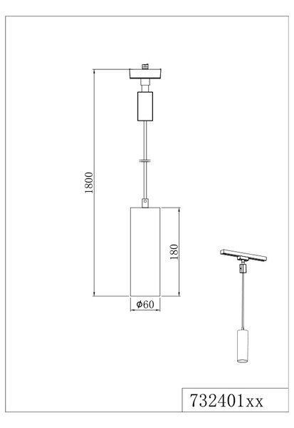 Φωτιστικό Κρεμαστό Trio Lighting DUOLINE 73240108 Ορειχαλκωμένο Ματ (Brass Mat)