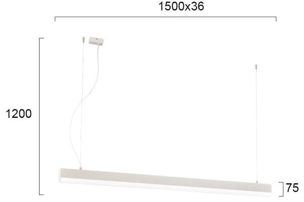 Γραμμικό Φωτιστικό Κρεμαστό Viokef Aria 3911-0018-3-B-N L1500 3000K Μαύρο Ματ