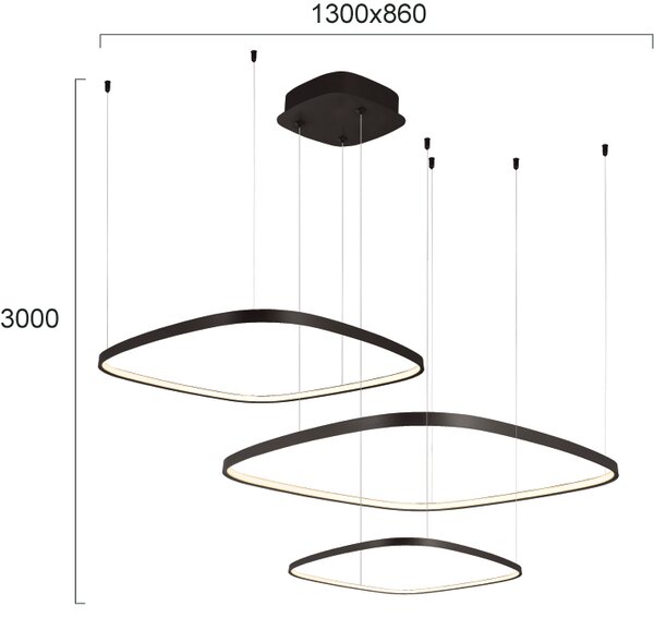 Φωτιστικό Κρεμαστό Viokef Lorenzo 4319400 3000K / 4000K / 6000K with remote control Μαύρο Ματ