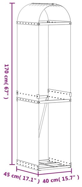 Ξυλοθήκη Ανοιχτό Γκρι 40x45x170 εκ. από Γαλβανισμένο Ατσάλι - Γκρι