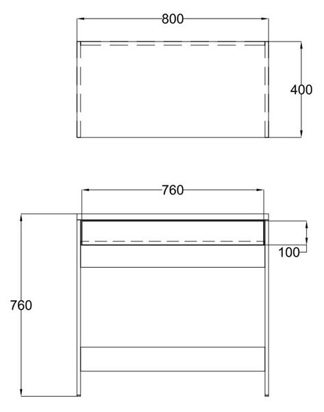 PRACTICO ΓΡΑΦΕΙΟ 1ΣΥΡΤΑΡΙ ΛΕΥΚΟ ΦΥΣΙΚΟ 80x40xH76cm