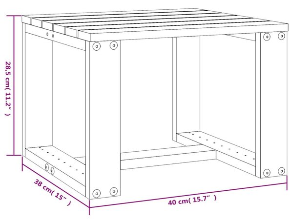 Βοηθητικό Τραπέζι Κήπου Μαύρο 40x38x28,5 εκ. Μασίφ Ξύλο Πεύκου - Μαύρο