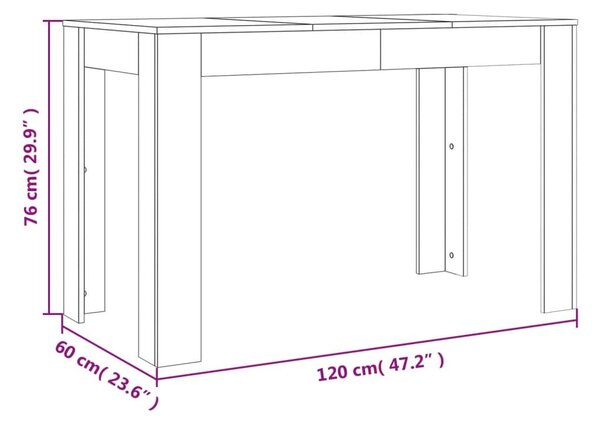 Τραπέζι Τραπεζαρίας Καπνιστή Δρυς 120x60x76 εκ. Επεξ. Ξύλο - Καφέ