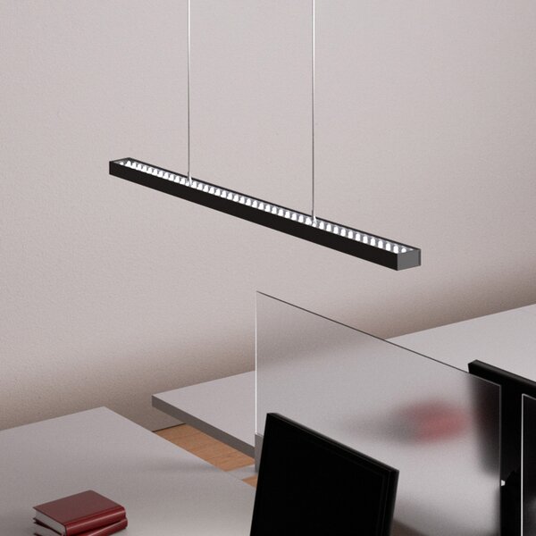 Arcchio LED κρεμαστό φωτιστικό γραφείου Jolinda, μαύρο, 118cm, πάνω/κάτω, Μαύρο, Μελέτη / Γραφείο, Μέταλλο, σύγχρονο